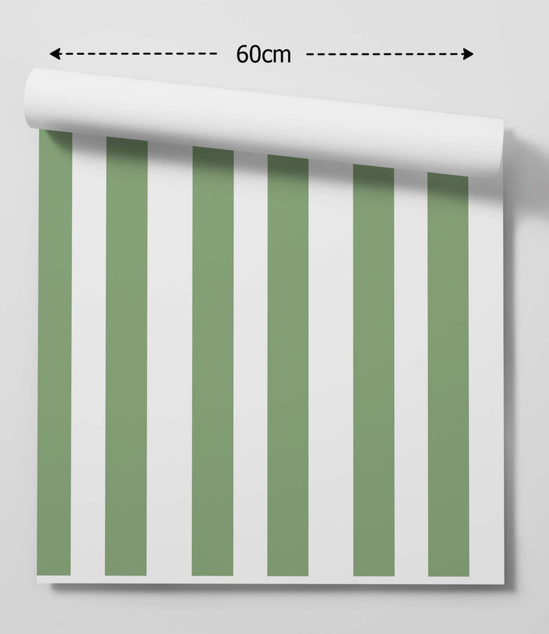 Farmhouse Green Stripe Wallpaper - Quality Peel and Stick Adhesive Wallpaper