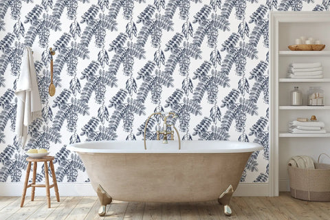 Floral Farmhouse Bathroom Wallpaper