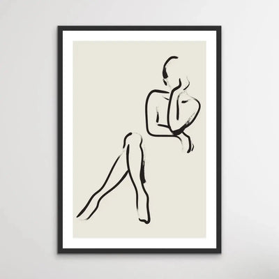 Female Silhouette -  Minimalist Black and White Nude Silhouette Classic Art Print I Heart Wall Art Australia