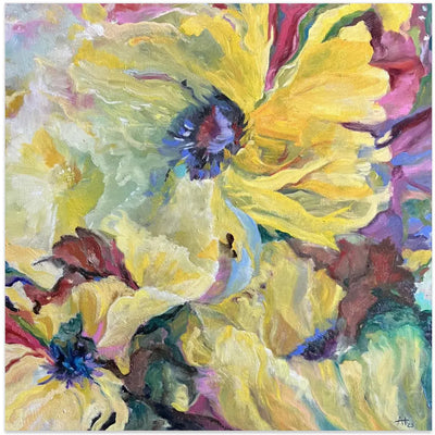 Field of Poppies - Square Stretched Canvas, Poster or Fine Art Print I Heart Wall Art