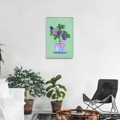 Figs Branch In Vase by Raissa Oltmanns - Stretched Canvas Print or Framed Fine Art Print - Artwork I Heart Wall Art Australia 