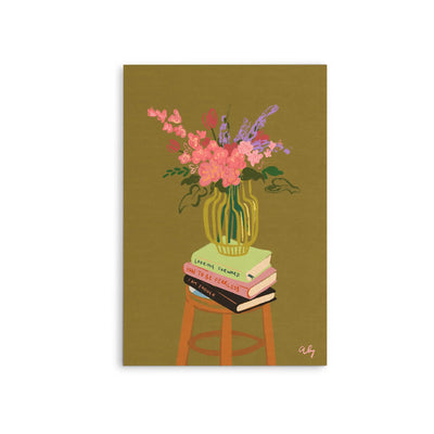 Floral Vase by Arty Guava - Stretched Canvas Print or Framed Fine Art Print - Artwork I Heart Wall Art Australia 