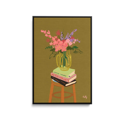 Floral Vase by Arty Guava - Stretched Canvas Print or Framed Fine Art Print - Artwork I Heart Wall Art Australia 