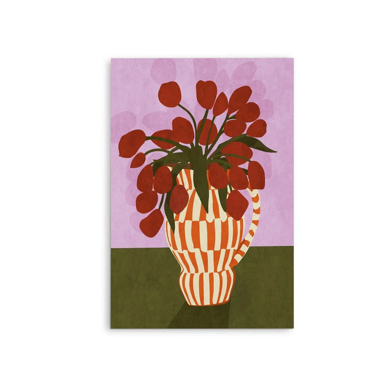 Flower Vase 1 by Emel Tunaboylu -  Contemporary Floral Vase  Still Life Art Print