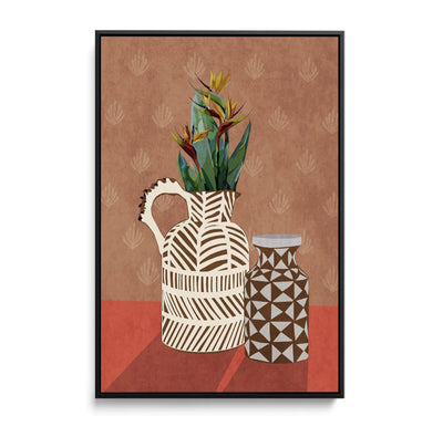 Flower Vase 4 by Emel Tunaboylu -  Contemporary Floral Vase Stretched Canvas Print or Framed Fine Art Print - Artwork I Heart Wall Art Australia
