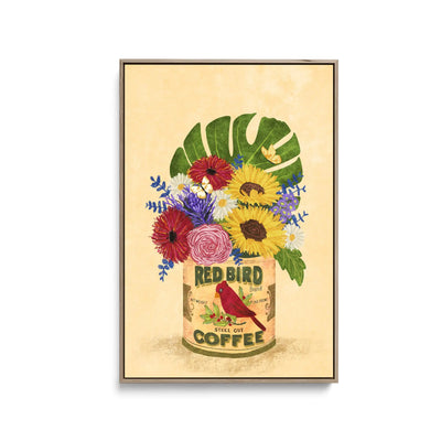 Flowers In a Vintage Coffee Can by Raissa Oltmanns - Stretched Canvas Print or Framed Fine Art Print - Artwork I Heart Wall Art Australia 
