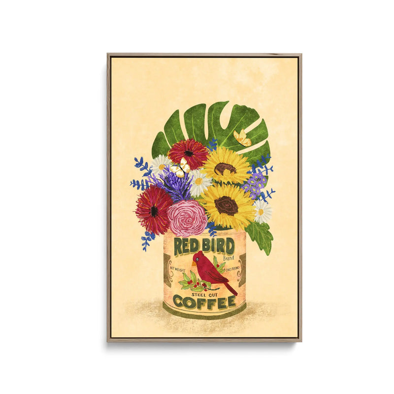 Flowers In a Vintage Coffee Can by Raissa Oltmanns - Stretched Canvas Print or Framed Fine Art Print - Artwork I Heart Wall Art Australia 