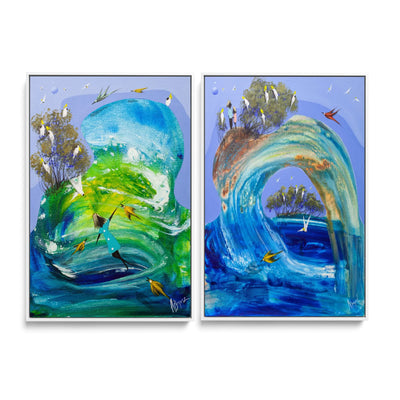 Flowing with you and A new beginning by Adam Bogusz  - Two Piece Stretched Canvas or Art Print Set Diptych I Heart Wall Art Australia 