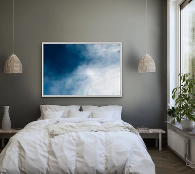 Follow The Light - Blue Cloud Abstract Wall Art Print on Canvas - I Heart Wall Art
