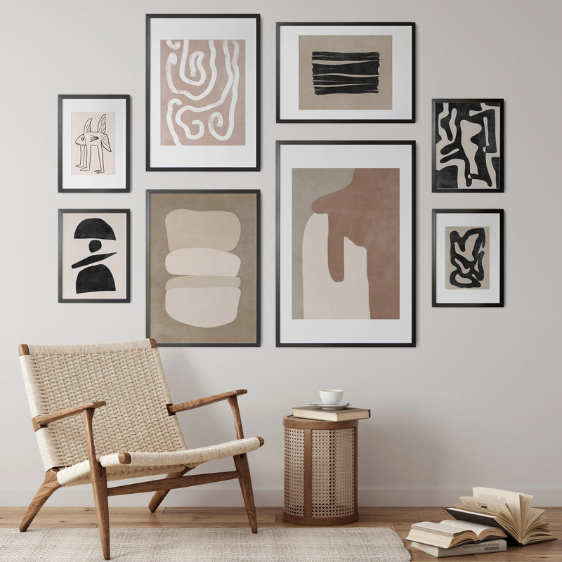 Gallery Wall Set Three -  Earthy Tones -  Ikea Frame Sizes I Heart Wall Art 