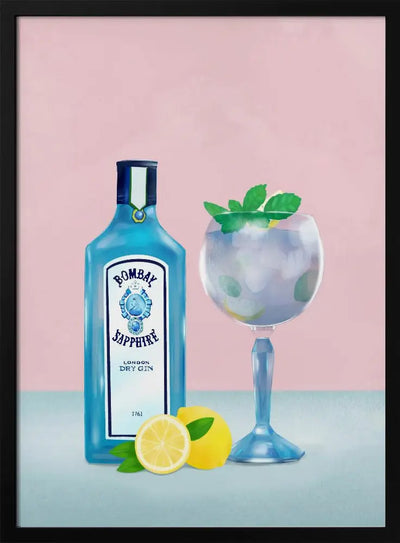 Gin Cocktail - Stretched Canvas, Poster or Fine Art Print I Heart Wall Art