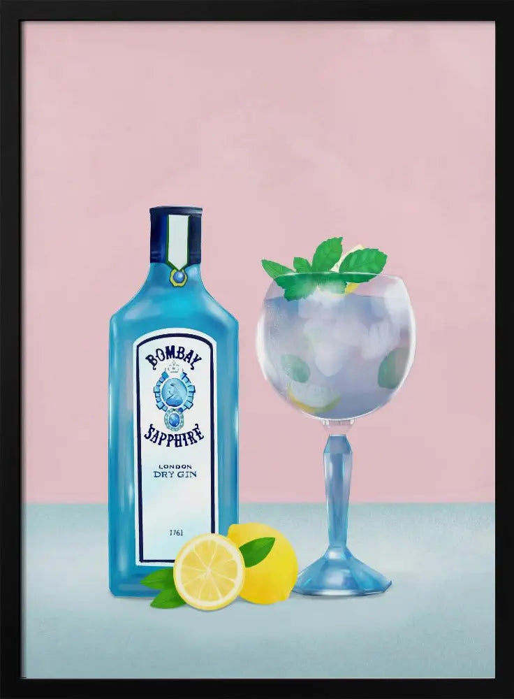Gin Cocktail - Stretched Canvas, Poster or Fine Art Print I Heart Wall Art