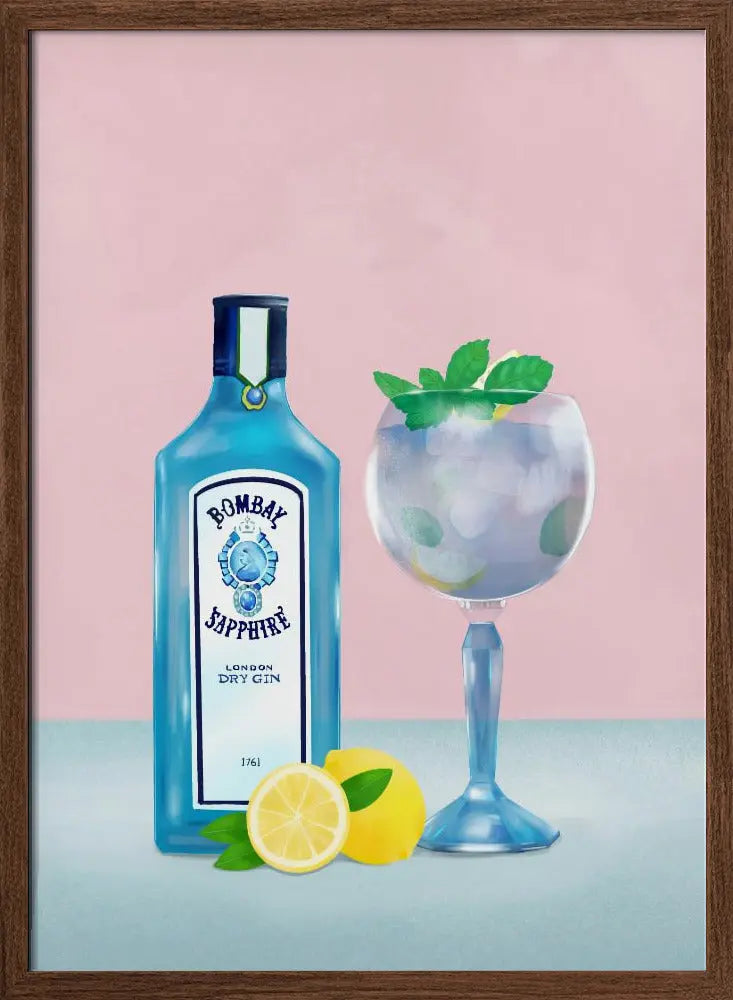 Gin Cocktail - Stretched Canvas, Poster or Fine Art Print I Heart Wall Art