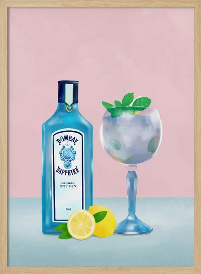 Gin Cocktail - Stretched Canvas, Poster or Fine Art Print I Heart Wall Art