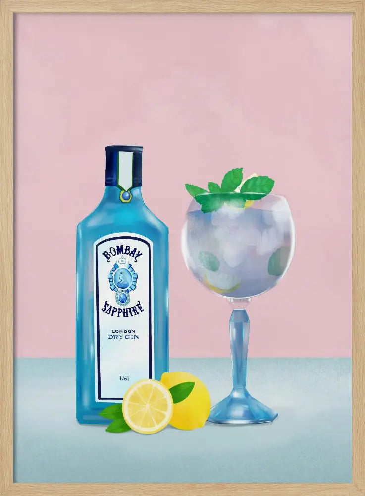 Gin Cocktail - Stretched Canvas, Poster or Fine Art Print I Heart Wall Art