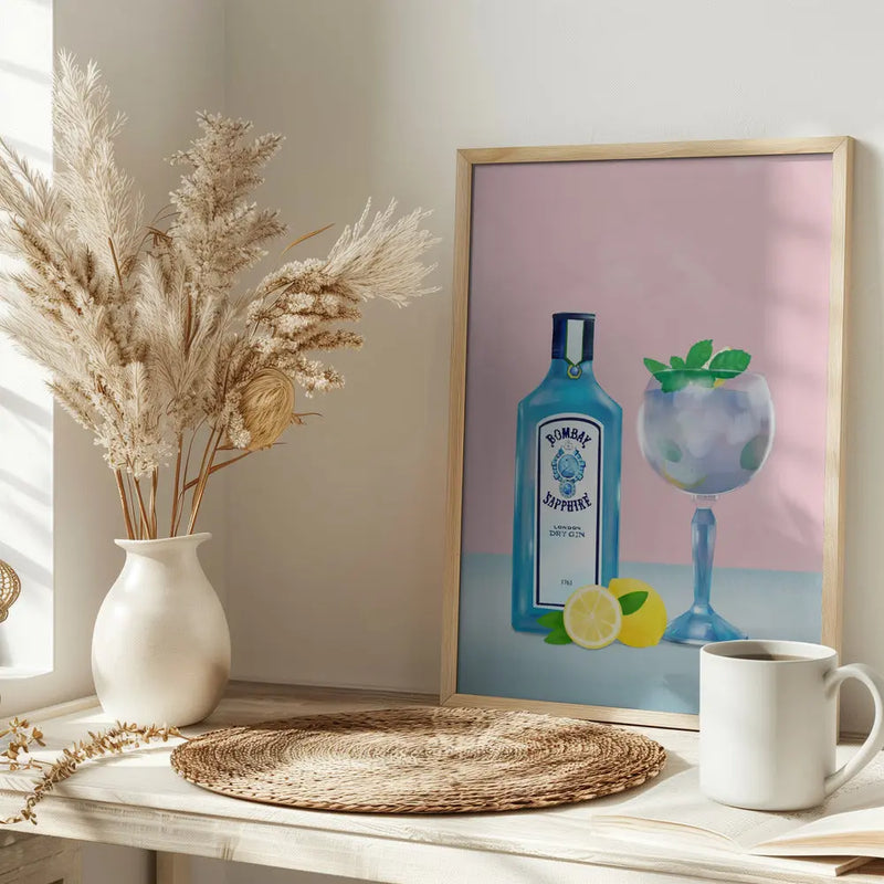 Gin Cocktail - Stretched Canvas, Poster or Fine Art Print I Heart Wall Art