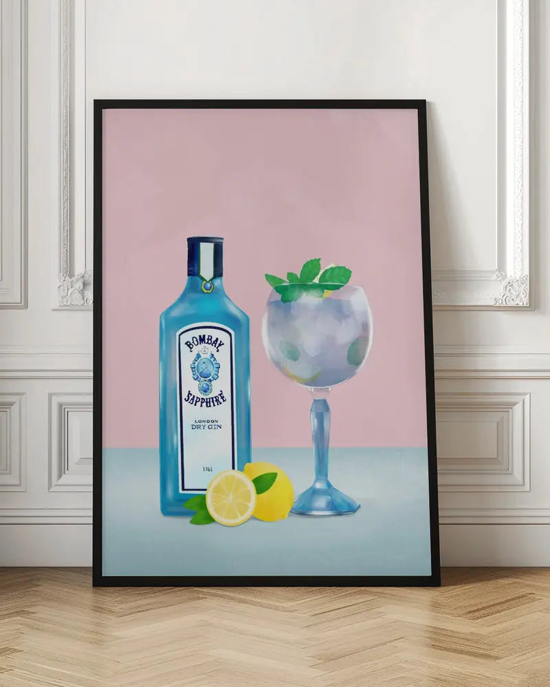 Gin Cocktail - Stretched Canvas, Poster or Fine Art Print I Heart Wall Art