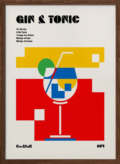 Gin &amp; Tonic Bauhaus Cocktail - Stretched Canvas, Poster or Fine Art Print I Heart Wall Art
