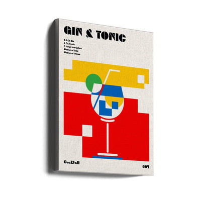 Gin &amp; Tonic Bauhaus Cocktail - Stretched Canvas, Poster or Fine Art Print I Heart Wall Art
