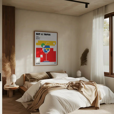 Gin &amp; Tonic Bauhaus Cocktail - Stretched Canvas, Poster or Fine Art Print I Heart Wall Art