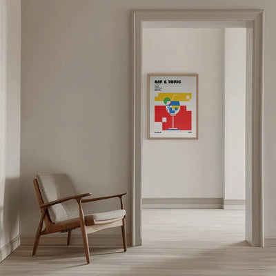 Gin &amp; Tonic Bauhaus Cocktail - Stretched Canvas, Poster or Fine Art Print I Heart Wall Art