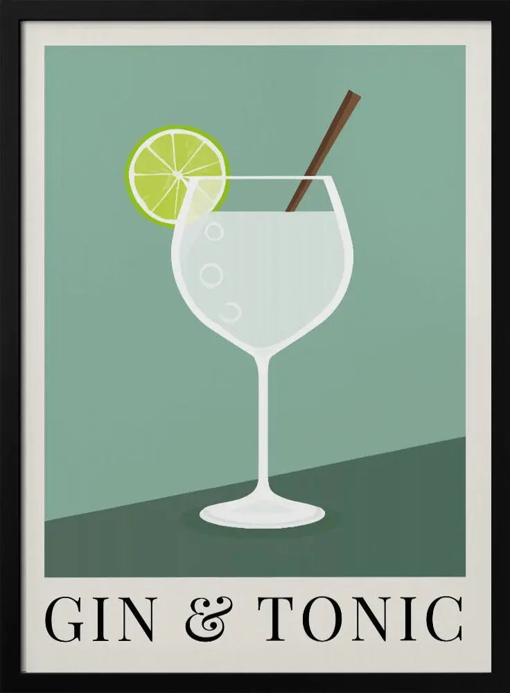 Gin &amp; Tonic - Stretched Canvas, Poster or Fine Art Print I Heart Wall Art