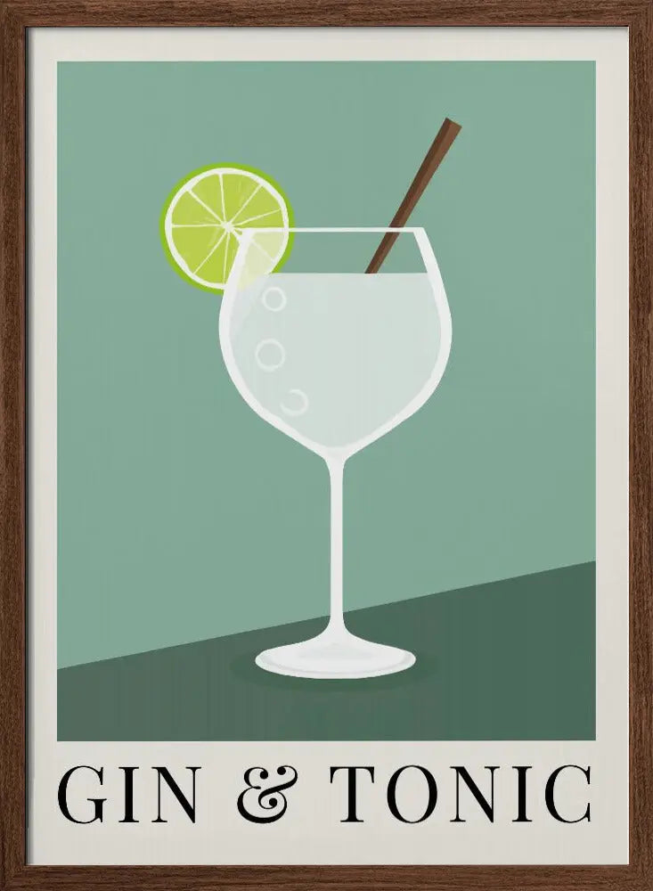 Gin &amp; Tonic - Stretched Canvas, Poster or Fine Art Print I Heart Wall Art
