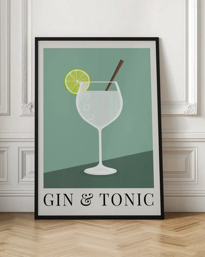 Gin &amp; Tonic - Stretched Canvas, Poster or Fine Art Print I Heart Wall Art