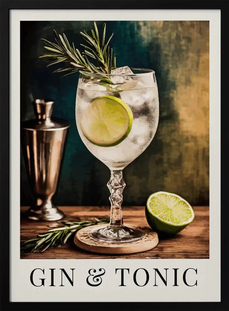 Gin &amp; Tonic - Stretched Canvas, Poster or Fine Art Print I Heart Wall Art