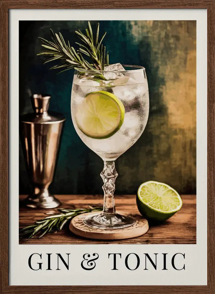 Gin &amp; Tonic - Stretched Canvas, Poster or Fine Art Print I Heart Wall Art