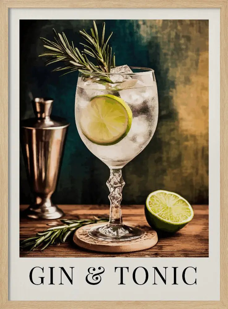 Gin &amp; Tonic - Stretched Canvas, Poster or Fine Art Print I Heart Wall Art