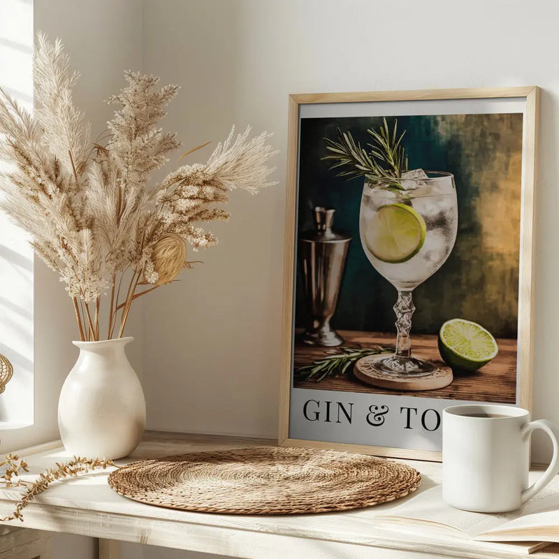 Gin &amp; Tonic - Stretched Canvas, Poster or Fine Art Print I Heart Wall Art