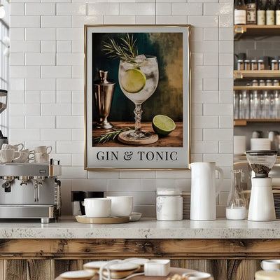 Gin &amp; Tonic - Stretched Canvas, Poster or Fine Art Print I Heart Wall Art
