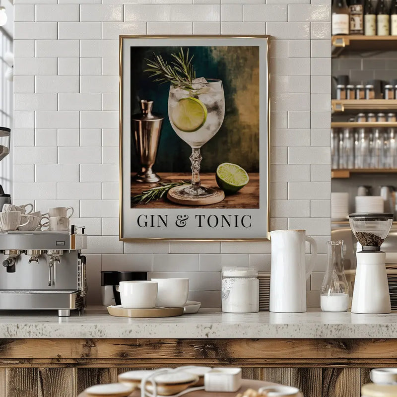 Gin &amp; Tonic - Stretched Canvas, Poster or Fine Art Print I Heart Wall Art