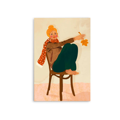 Girl Who Loves Autumn by Gigi Rosado - Stretched Canvas Print or Framed Fine Art Print - Artwork - I Heart Wall Art
