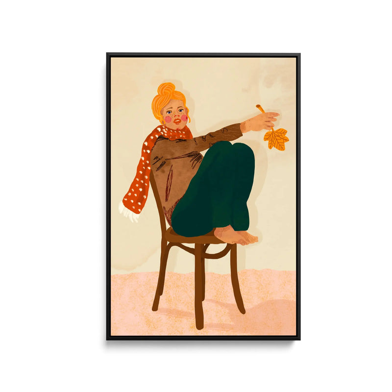 Girl Who Loves Autumn by Gigi Rosado - Stretched Canvas Print or Framed Fine Art Print - Artwork - I Heart Wall Art