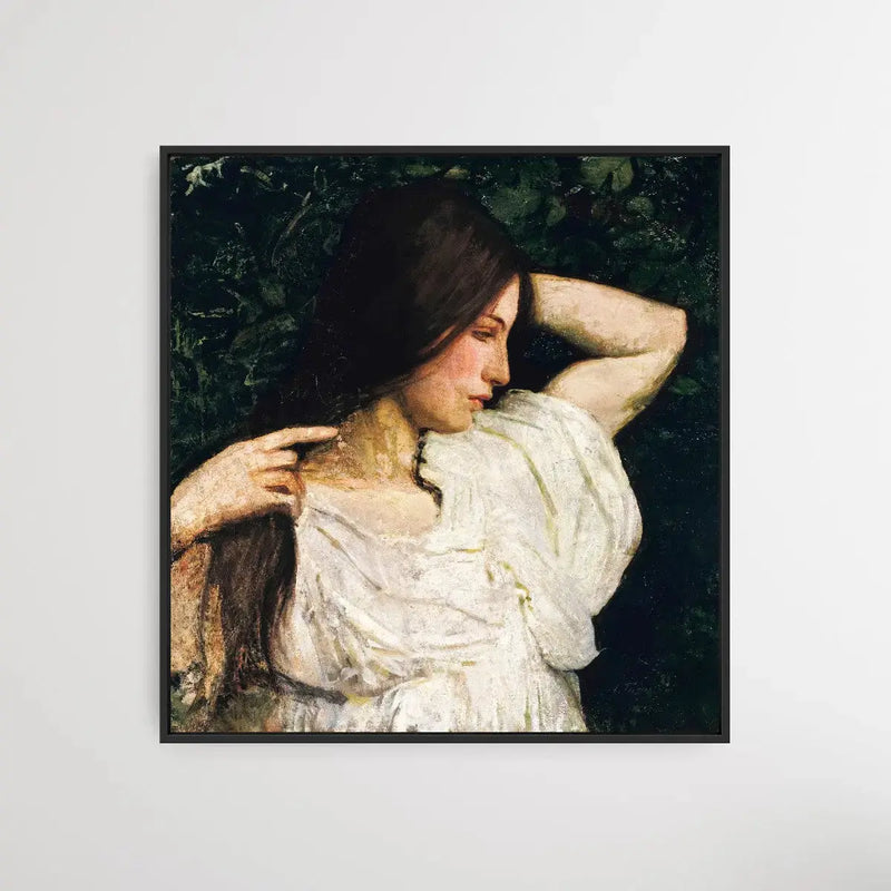 Girl in White - Square Art Print