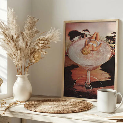 Glitter Pink Margarita - Stretched Canvas, Poster or Fine Art Print I Heart Wall Art