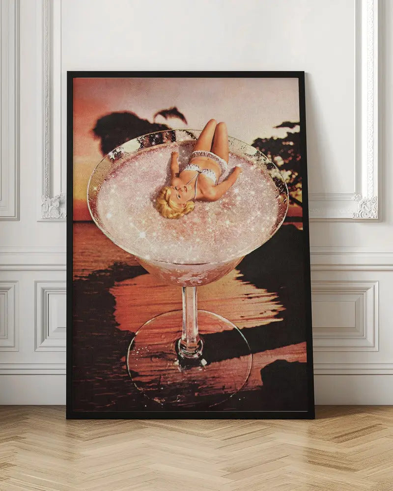 Glitter Pink Margarita - Stretched Canvas, Poster or Fine Art Print I Heart Wall Art