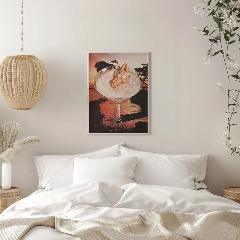 Glitter Pink Margarita - Stretched Canvas, Poster or Fine Art Print I Heart Wall Art