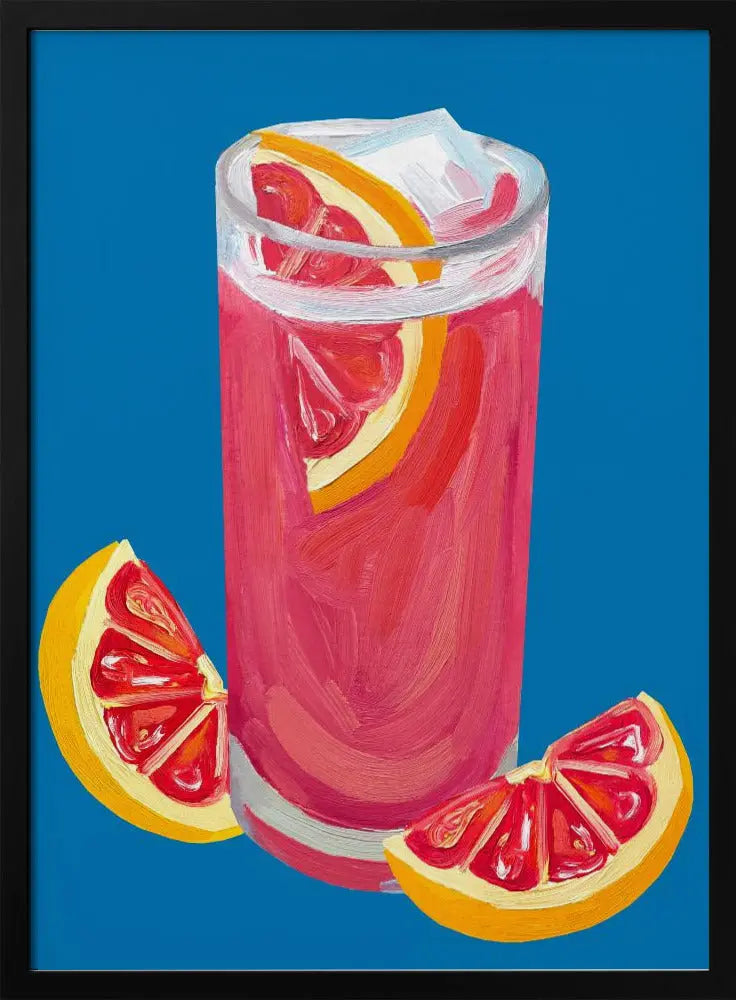 Grapefruit Paloma Blue - Stretched Canvas, Poster or Fine Art Print I Heart Wall Art