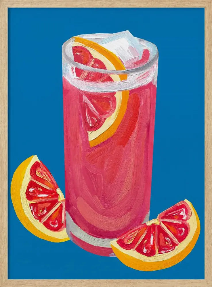 Grapefruit Paloma Blue - Stretched Canvas, Poster or Fine Art Print I Heart Wall Art