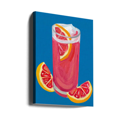 Grapefruit Paloma Blue - Stretched Canvas, Poster or Fine Art Print I Heart Wall Art