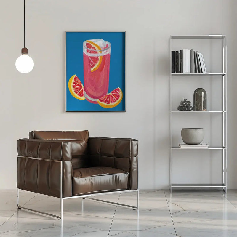 Grapefruit Paloma Blue - Stretched Canvas, Poster or Fine Art Print I Heart Wall Art