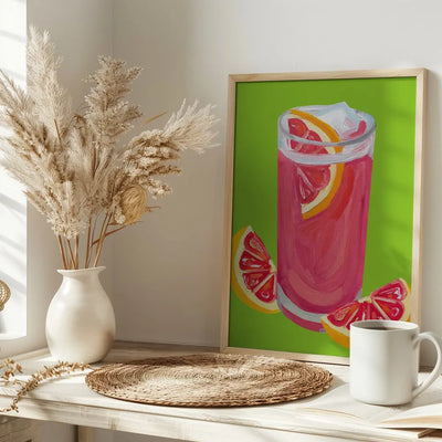 Grapefruit Paloma Pistachio - Stretched Canvas, Poster or Fine Art Print I Heart Wall Art