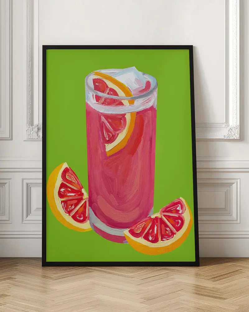 Grapefruit Paloma Pistachio - Stretched Canvas, Poster or Fine Art Print I Heart Wall Art