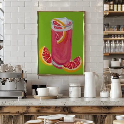 Grapefruit Paloma Pistachio - Stretched Canvas, Poster or Fine Art Print I Heart Wall Art