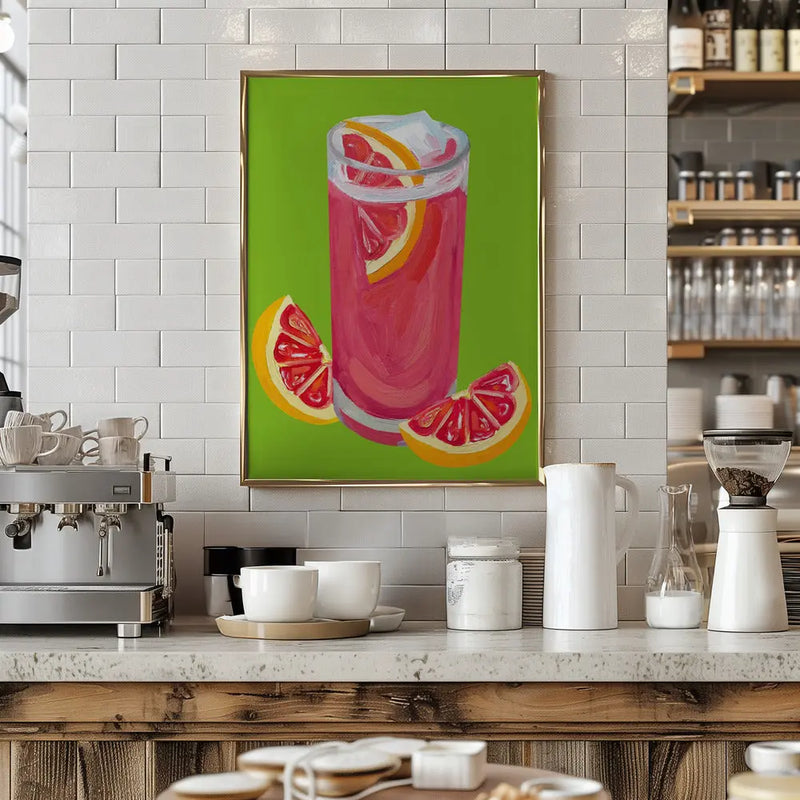 Grapefruit Paloma Pistachio - Stretched Canvas, Poster or Fine Art Print I Heart Wall Art