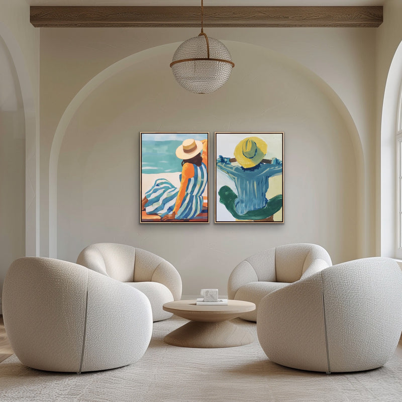 On The Isles -  Two Piece Coastal Painted Print Set