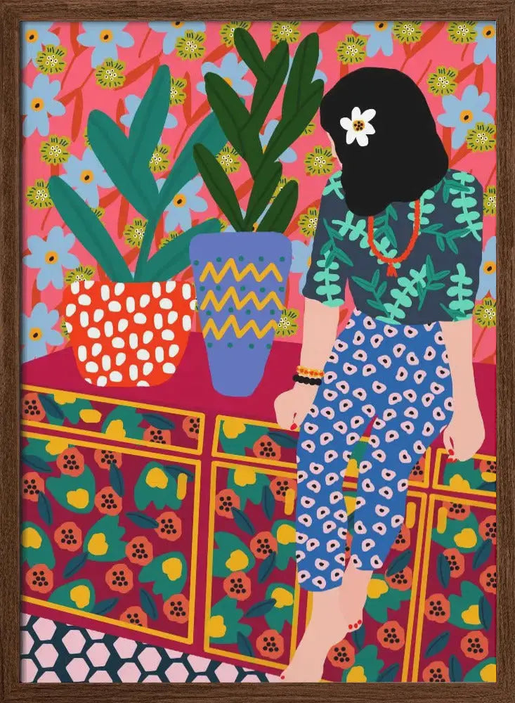 9933x14043 Din 134 Hawaiian Girl - Stretched Canvas, Poster or Fine Art Print I Heart Wall Art